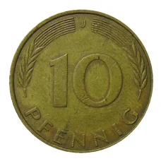 Монета 10 пфеннигов 1974 года J Германия (реверс)