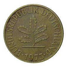 Монета 10 пфеннигов 1973 года F Германия (аверс)