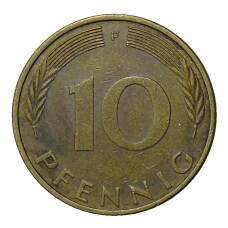 Монета 10 пфеннигов 1973 года F Германия (реверс)