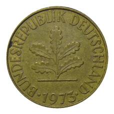 Монета 10 пфеннигов 1973 года F Германия (аверс)
