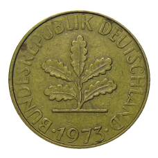 Монета 10 пфеннигов 1973 года J Германия (аверс)