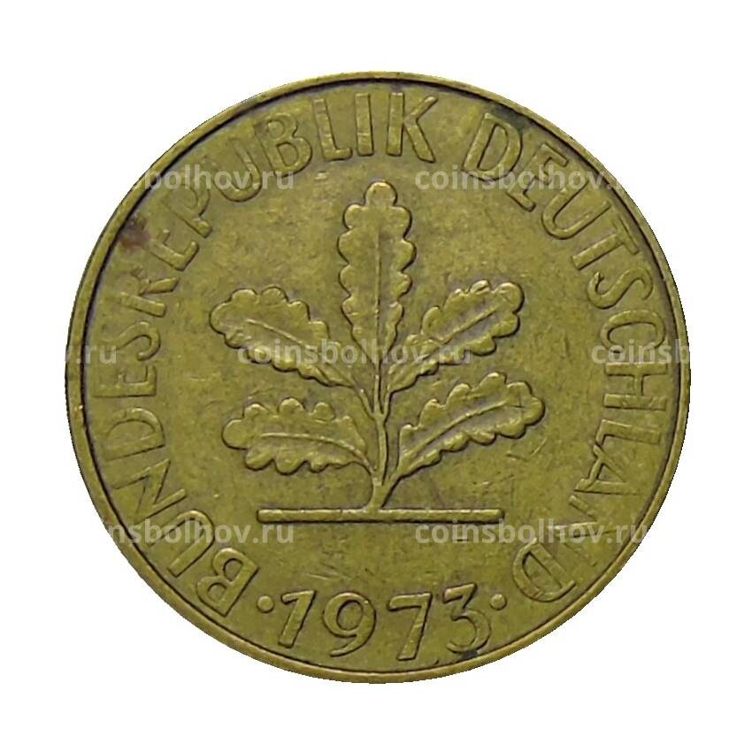 Монета 10 пфеннигов 1973 года J Германия