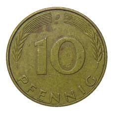Монета 10 пфеннигов 1973 года J Германия (реверс)