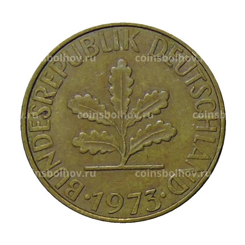 Монета 10 пфеннигов 1973 года J Германия