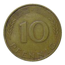 Монета 10 пфеннигов 1973 года J Германия (реверс)