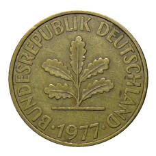 Монета 10 пфеннигов 1977 года J Германия (аверс)