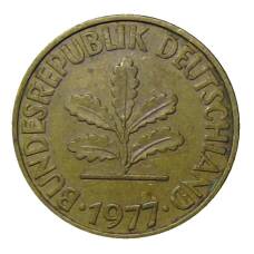 Монета 10 пфеннигов 1977 года D Германия (аверс)