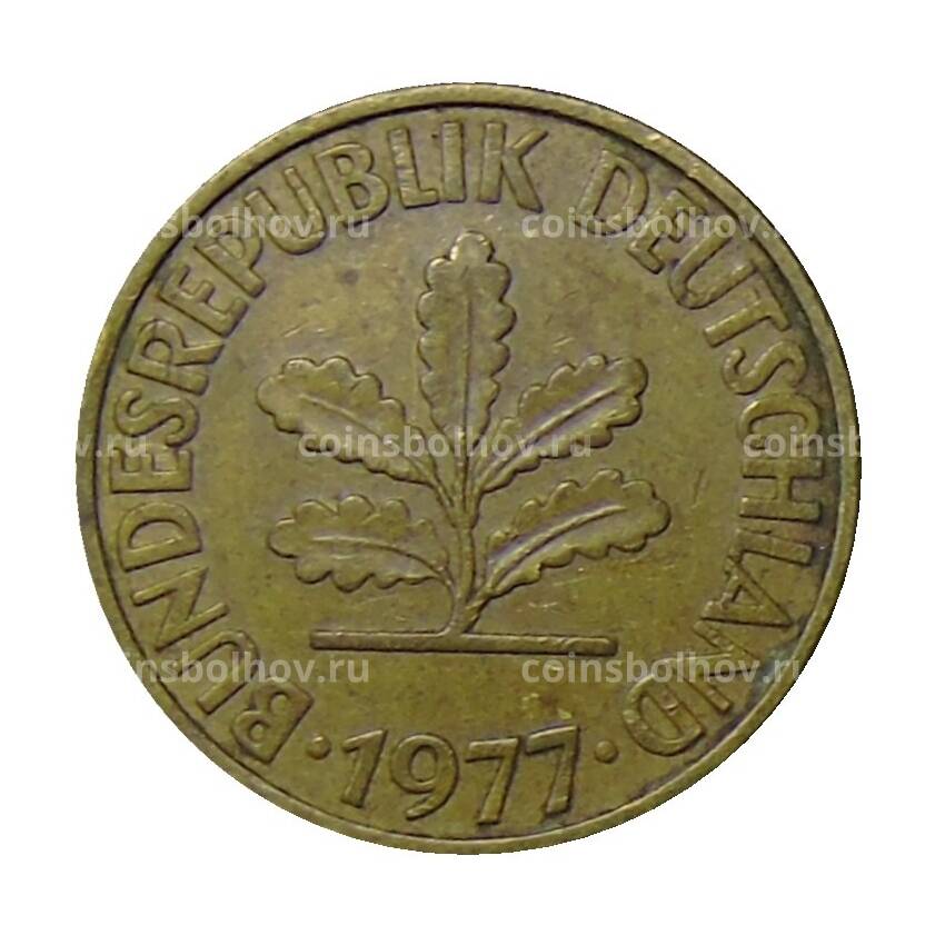 Монета 10 пфеннигов 1977 года D Германия