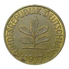 Монета 10 пфеннигов 1977 года G Германия (аверс)