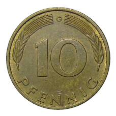 Монета 10 пфеннигов 1977 года G Германия (реверс)