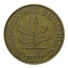 Монета 10 пфеннигов 1977 года F Германия (аверс)