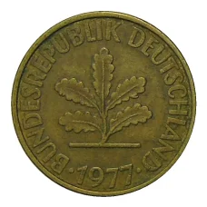 Монета 10 пфеннигов 1977 года F Германия (аверс)