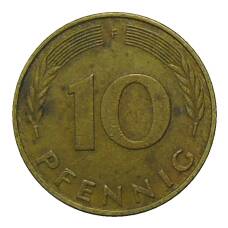 Монета 10 пфеннигов 1977 года F Германия (реверс)