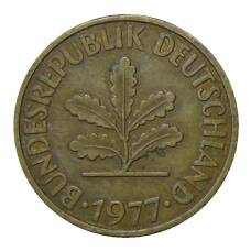 Монета 10 пфеннигов 1977 года F Германия (аверс)