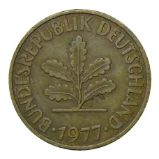 Монета 10 пфеннигов 1977 года F Германия (аверс)