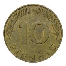 Монета 10 пфеннигов 1977 года F Германия (реверс)