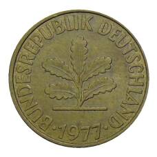 Монета 10 пфеннигов 1977 года F Германия (аверс)