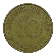 Монета 10 пфеннигов 1977 года F Германия (реверс)