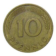 Монета 10 пфеннигов 1982 года D Германия (реверс)