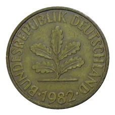 Монета 10 пфеннигов 1982 года D Германия (аверс)