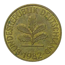 Монета 10 пфеннигов 1982 года G Германия (аверс)