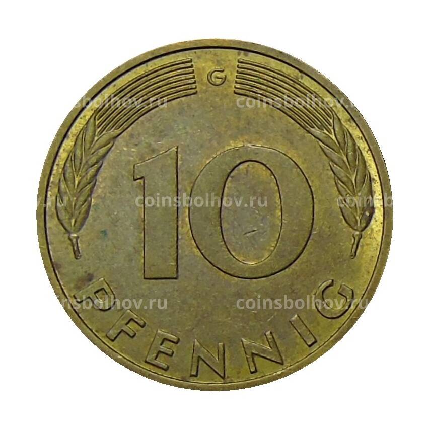 Монета 10 пфеннигов 1982 года G Германия (вид 2)