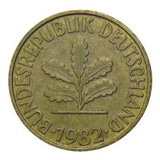 Монета 10 пфеннигов 1982 года G Германия (аверс)
