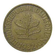 Монета 10 пфеннигов 1982 года G Германия (аверс)