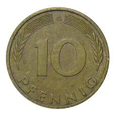 Монета 10 пфеннигов 1982 года G Германия (реверс)