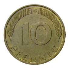 Монета 10 пфеннигов 1982 года G Германия (реверс)