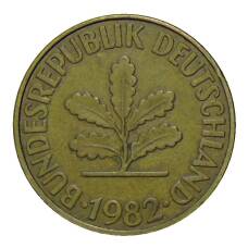 Монета 10 пфеннигов 1982 года F Германия (аверс)