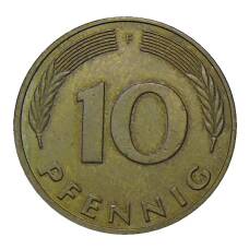 Монета 10 пфеннигов 1982 года F Германия (реверс)