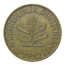 Монета 10 пфеннигов 1982 года F Германия (аверс)