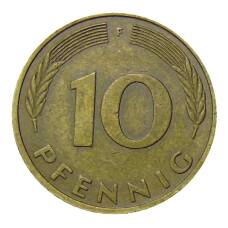 Монета 10 пфеннигов 1982 года F Германия (реверс)