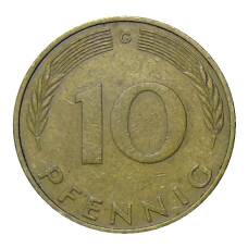 Монета 10 пфеннигов 1972 года G Германия (реверс)