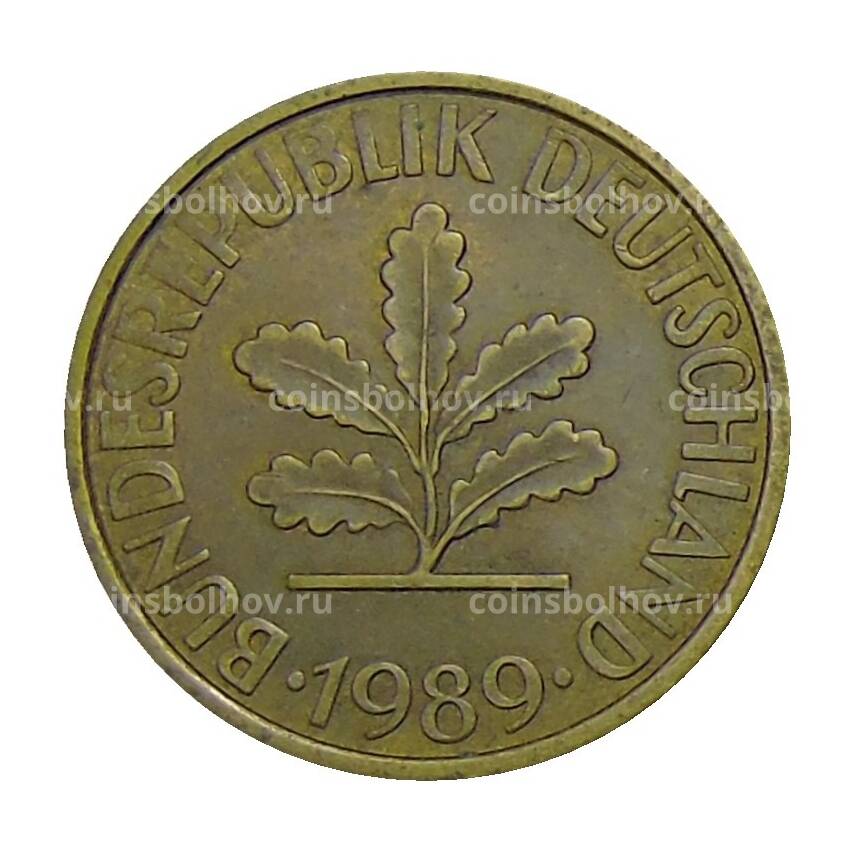 Монета 10 пфеннигов 1989 года J Германия
