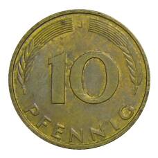 Монета 10 пфеннигов 1989 года J Германия (реверс)