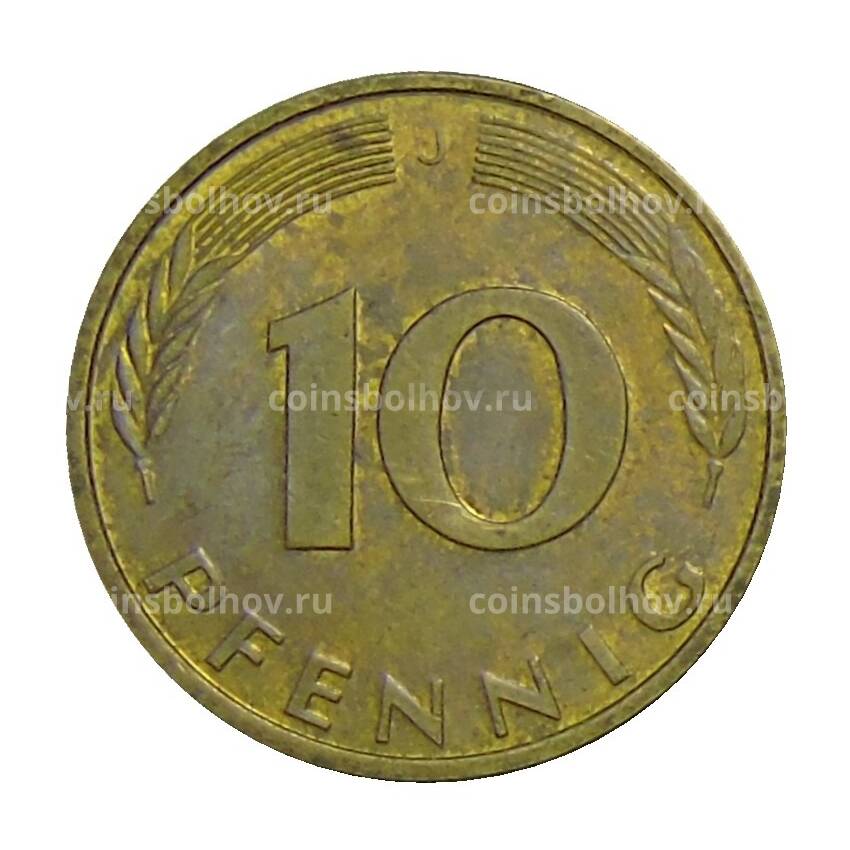 Монета 10 пфеннигов 1989 года J Германия (вид 2)