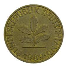 Монета 10 пфеннигов 1989 года G Германия (аверс)