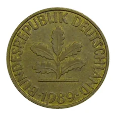 Монета 10 пфеннигов 1989 года G Германия (аверс)