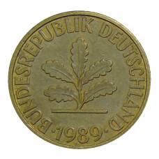 Монета 10 пфеннигов 1989 года G Германия (аверс)
