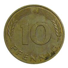 Монета 10 пфеннигов 1989 года G Германия (реверс)