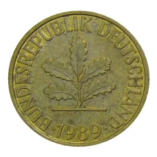 Монета 10 пфеннигов 1989 года G Германия (аверс)