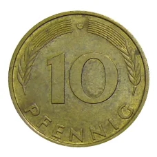 Монета 10 пфеннигов 1989 года G Германия (реверс)