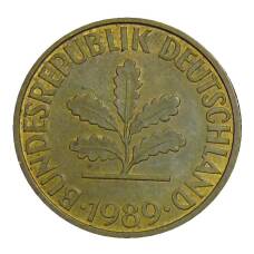 Монета 10 пфеннигов 1989 года G Германия (аверс)