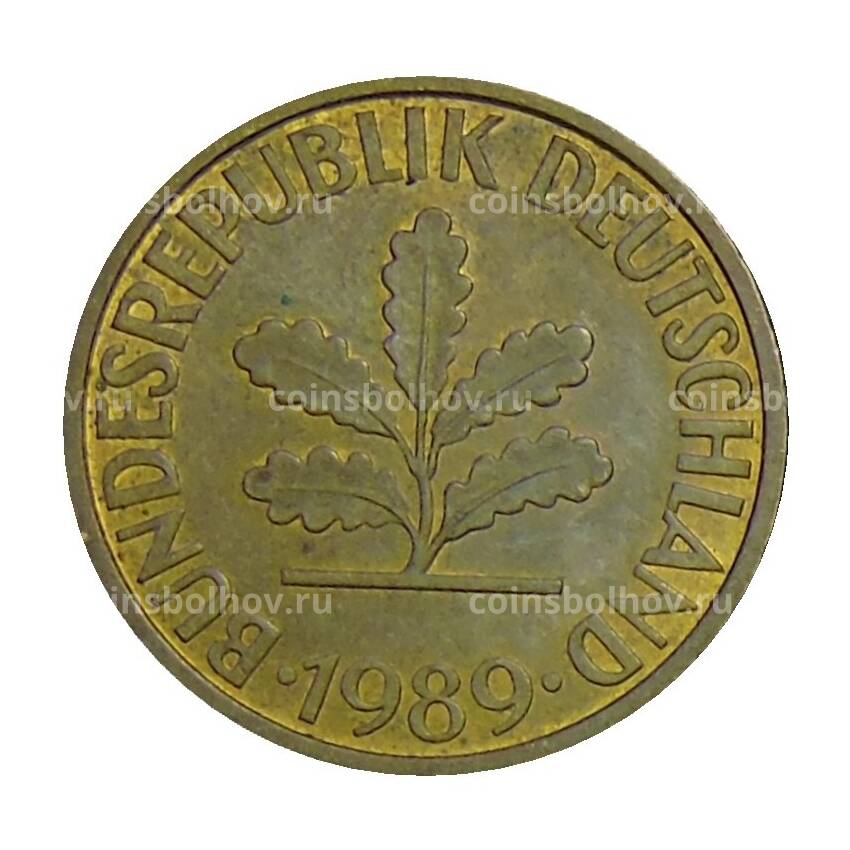 Монета 10 пфеннигов 1989 года G Германия