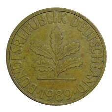 Монета 10 пфеннигов 1989 года D Германия (аверс)