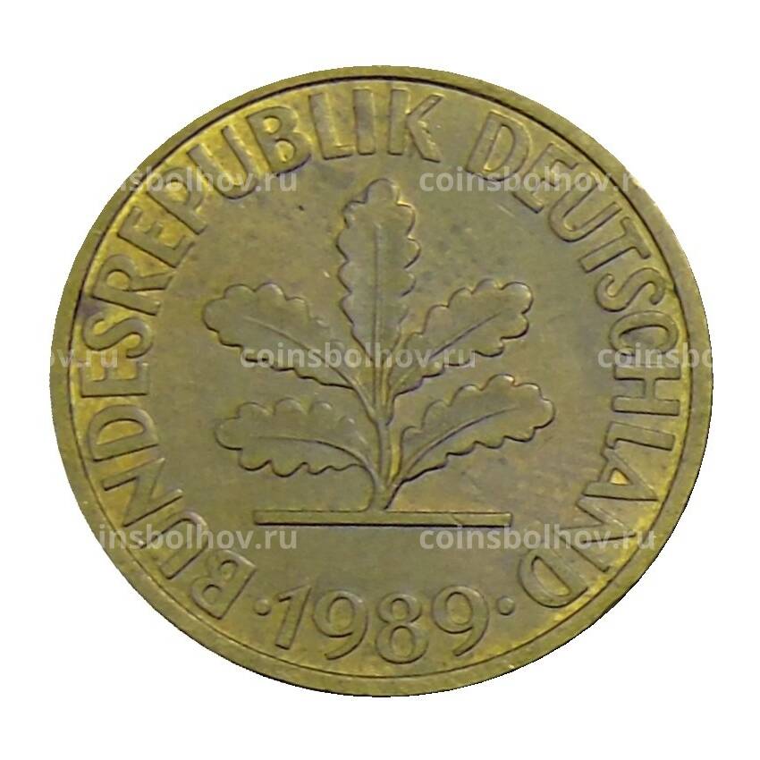 Монета 10 пфеннигов 1989 года D Германия