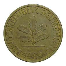 Монета 10 пфеннигов 1989 года D Германия (аверс)