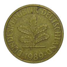 Монета 10 пфеннигов 1989 года D Германия (аверс)